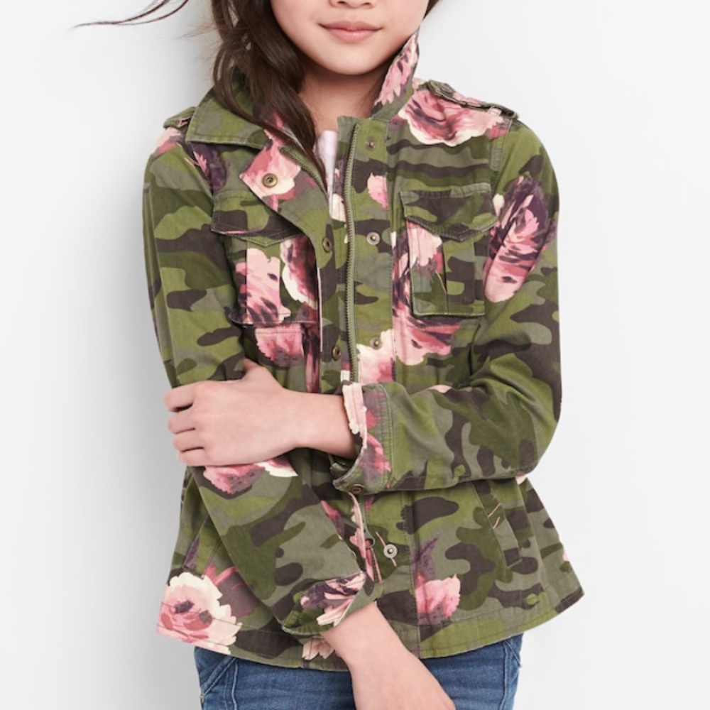 Floral camo shirt jacket- Gap kids medium